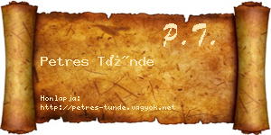 Petres Tünde névjegykártya