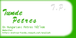 tunde petres business card